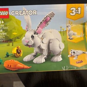 Lego Creator White Bunny Building Set with Pink Accents